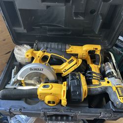18 volt  Dewalt cordless power tools.  Needs new batteries  
