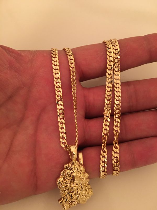 14k GP Cuban link and nugget charm $60 for Sale in Orlando, FL - OfferUp