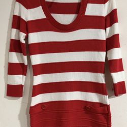 Size Large Red And White Dress 