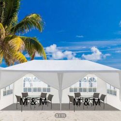 10x20  Canopy with 6 Sidewalls and  Windows, Outdoor Instant Canopy Tent for Parties