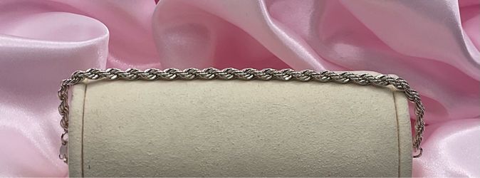 Sterling Silver Diamond Cut Rope 7” Bracelet 3mm