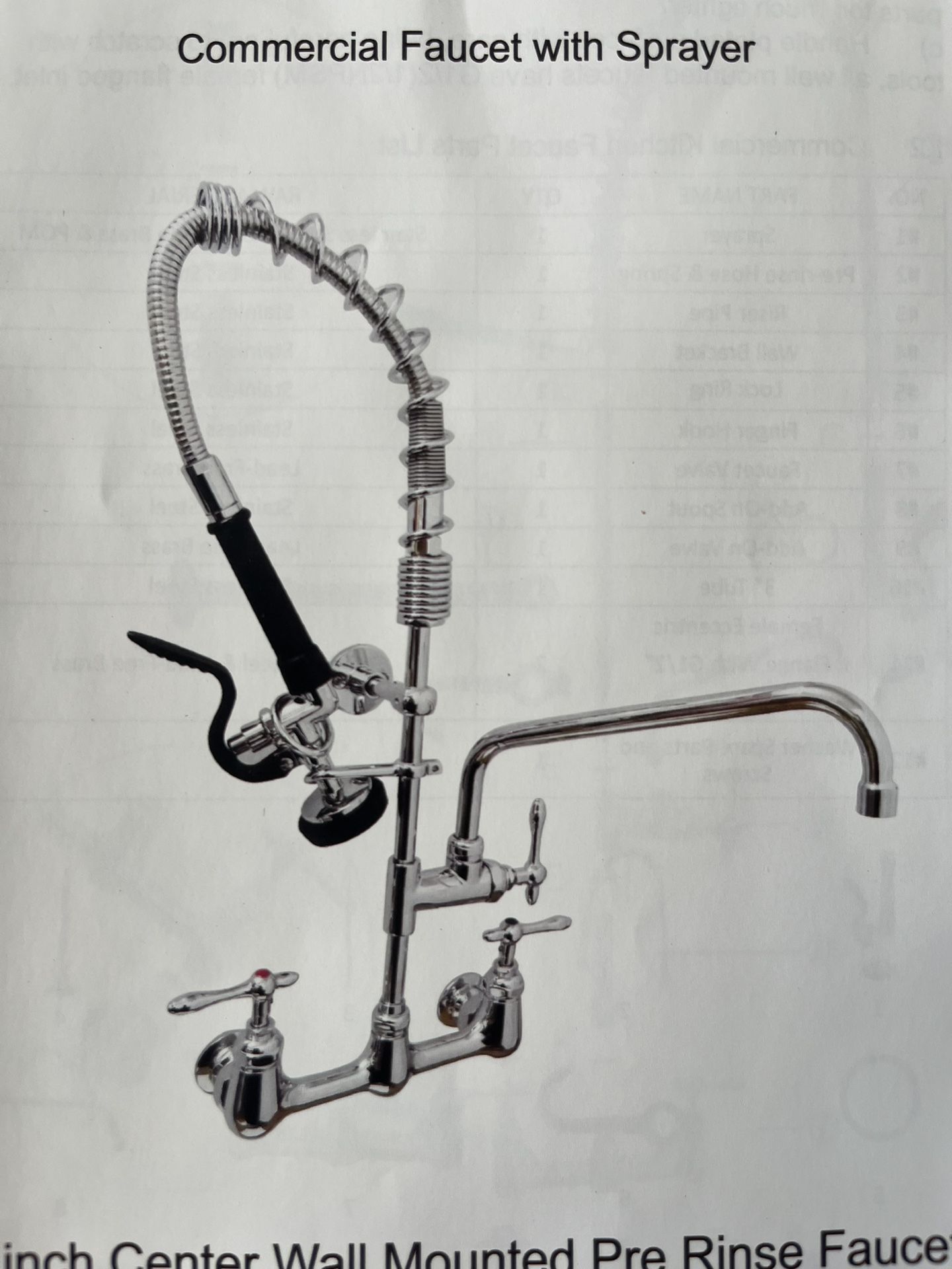 Commercial Faucet With Sprayer 