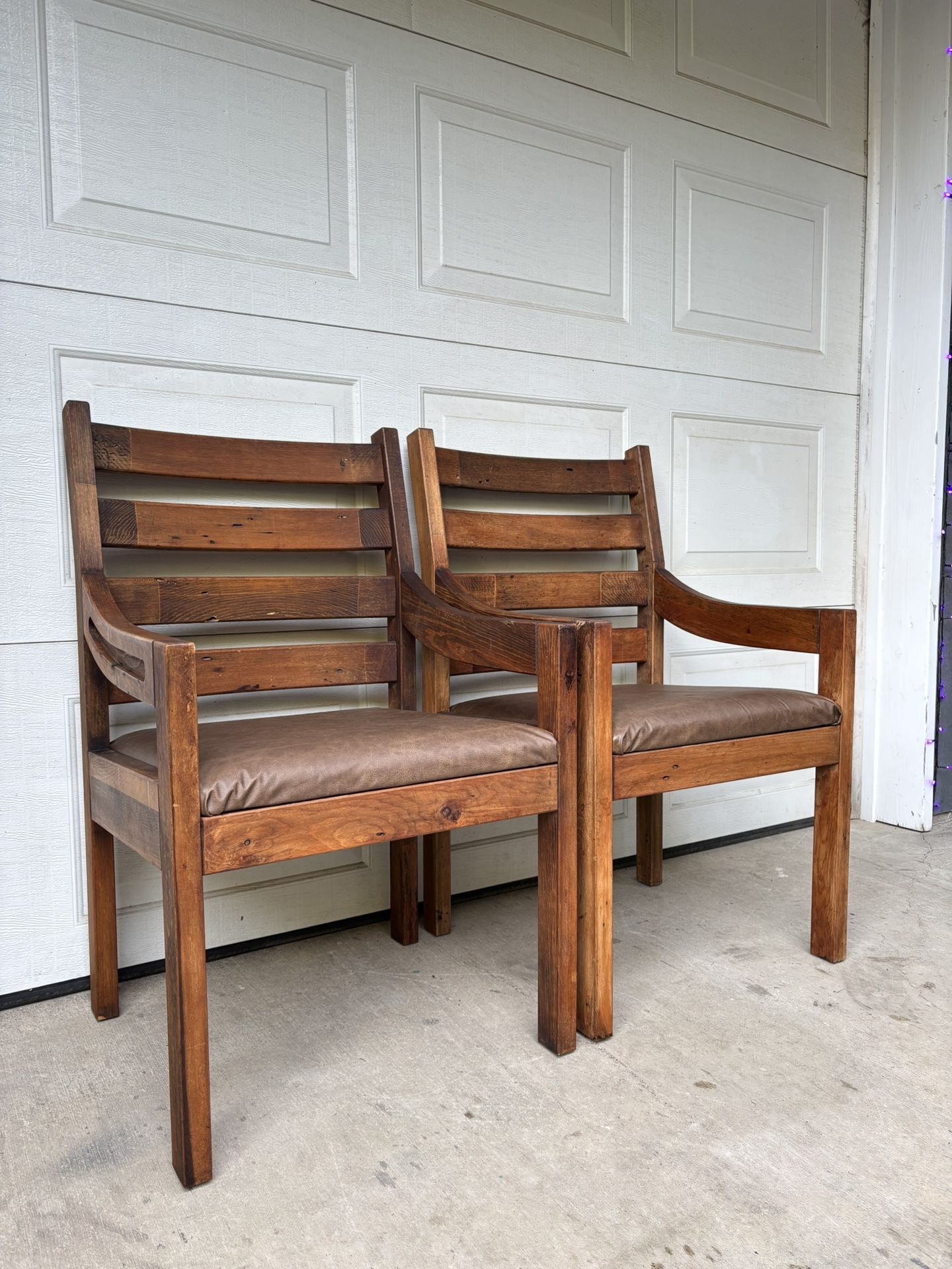 Primitive Rustic Distressed Spanish Pair of Armchairs •FREE DELIVERY•