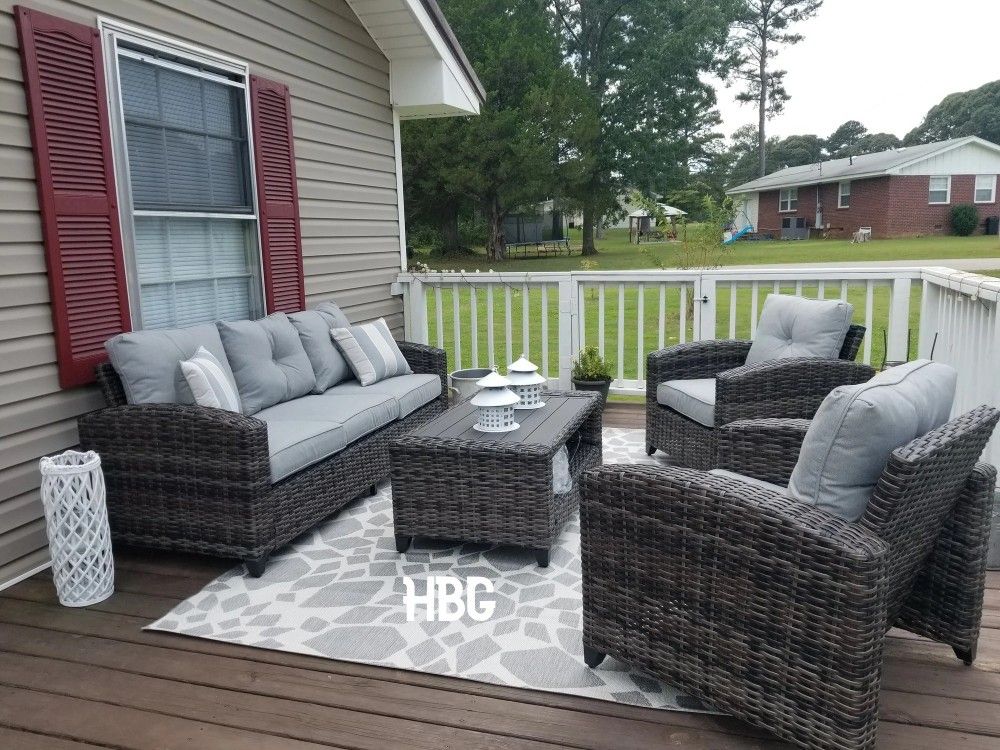 Outdoor Patio Conversation set , sofa, 2 chairs and coffee table