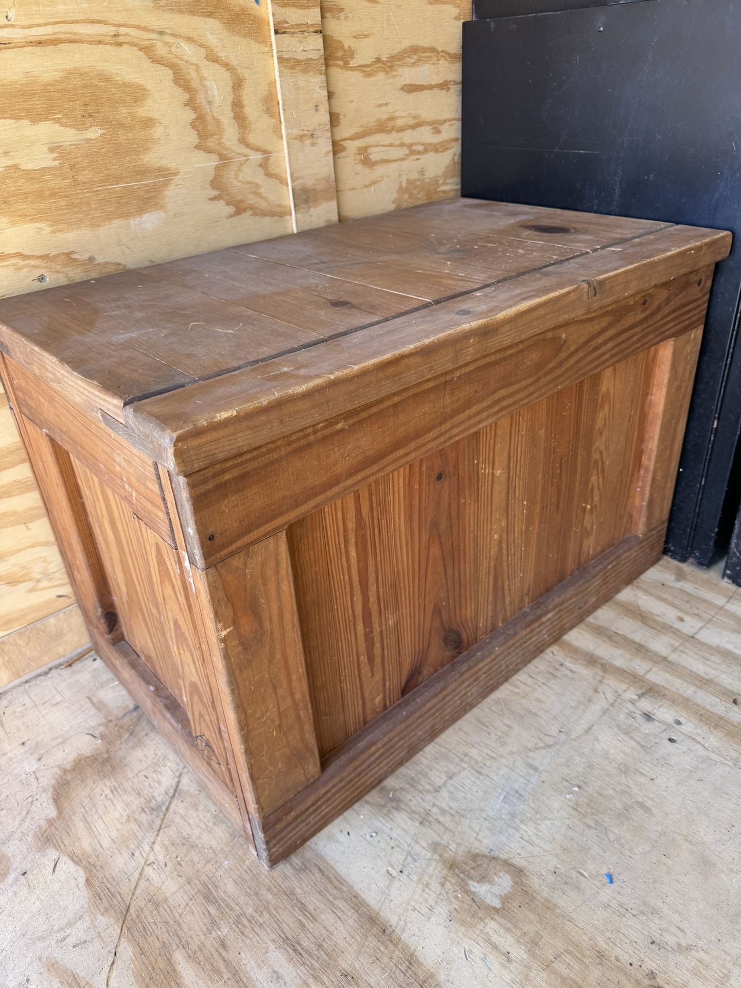 vintage wood trunk