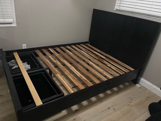Queen bed fram and matching dresser$250 OBO