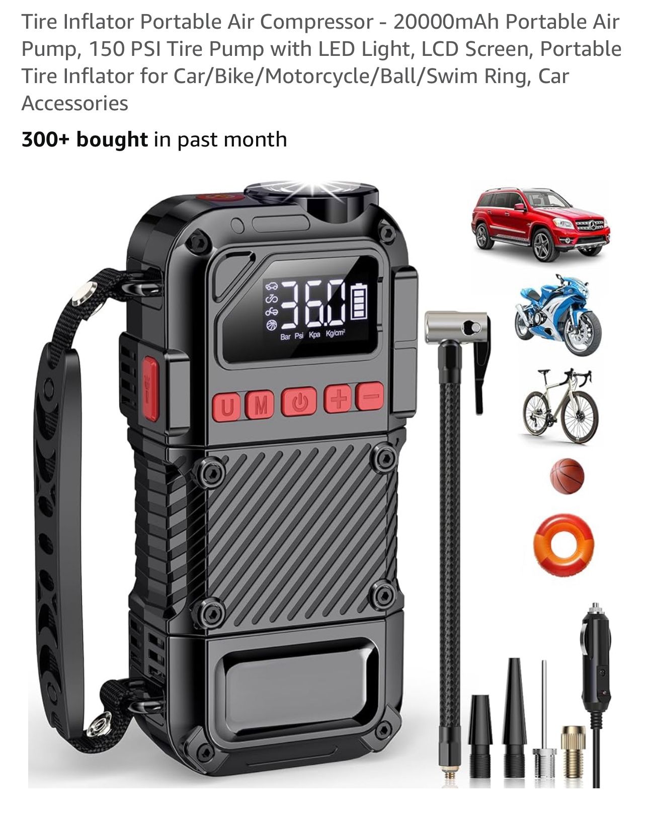 Tire Inflator Portable Air Compressor