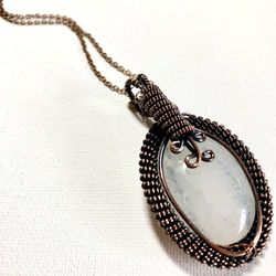 Moonstone Wire Wrapped Necklace 