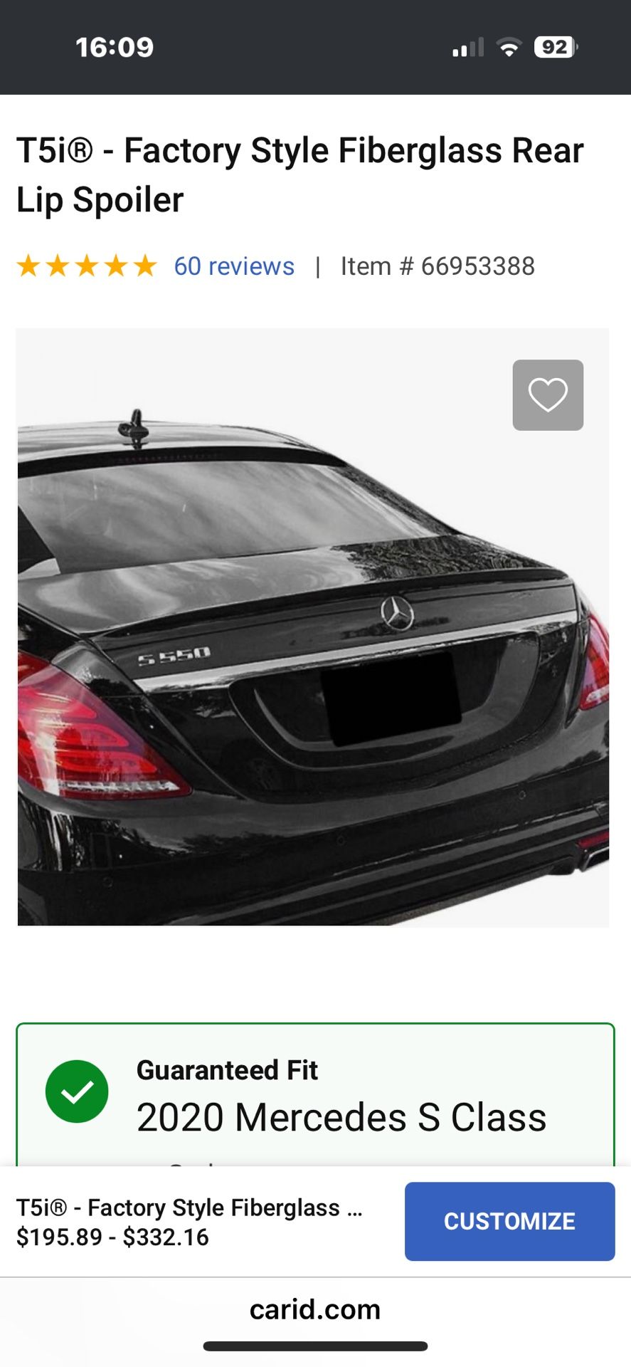 Rear Spoiler- Brand New -Gloss Black