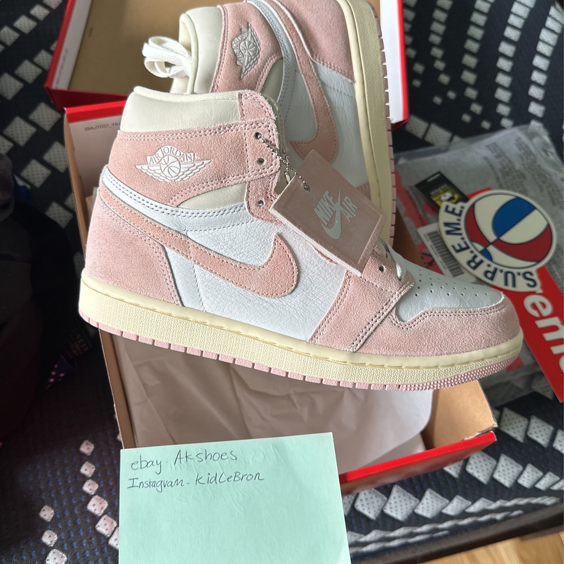 New Jordan 1 Washed Pink W9 High