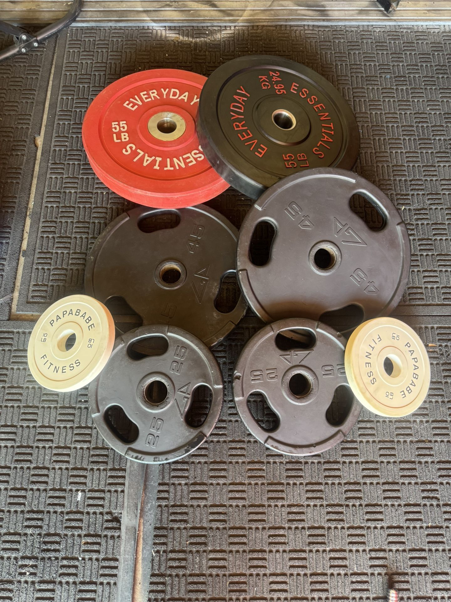 Olympic rubber coated weights 270lbs total