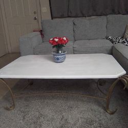 Coffee Table Gold And White