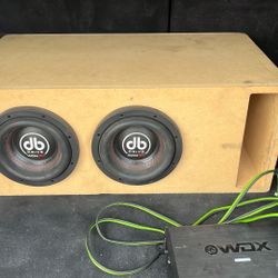 8 in subs with custom box and amp 