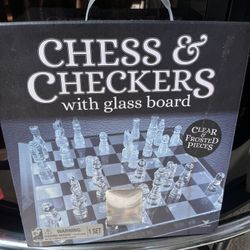 Clear Frosted Chess & Checkerboard