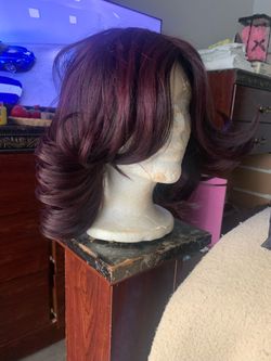 Burgundy Wavy Bob Lace Front Wig