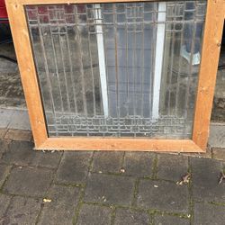 2 Lead Glass Windows From Seattle First National Bank. 