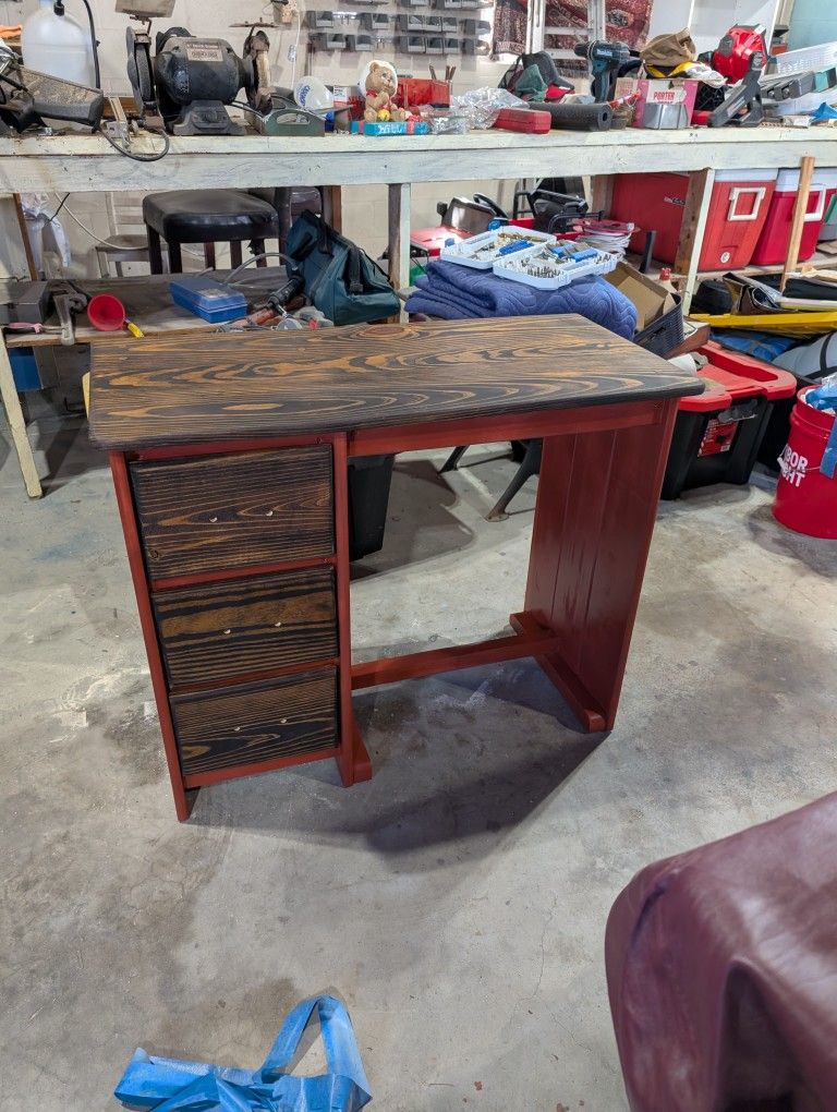 Red Wooden Desk