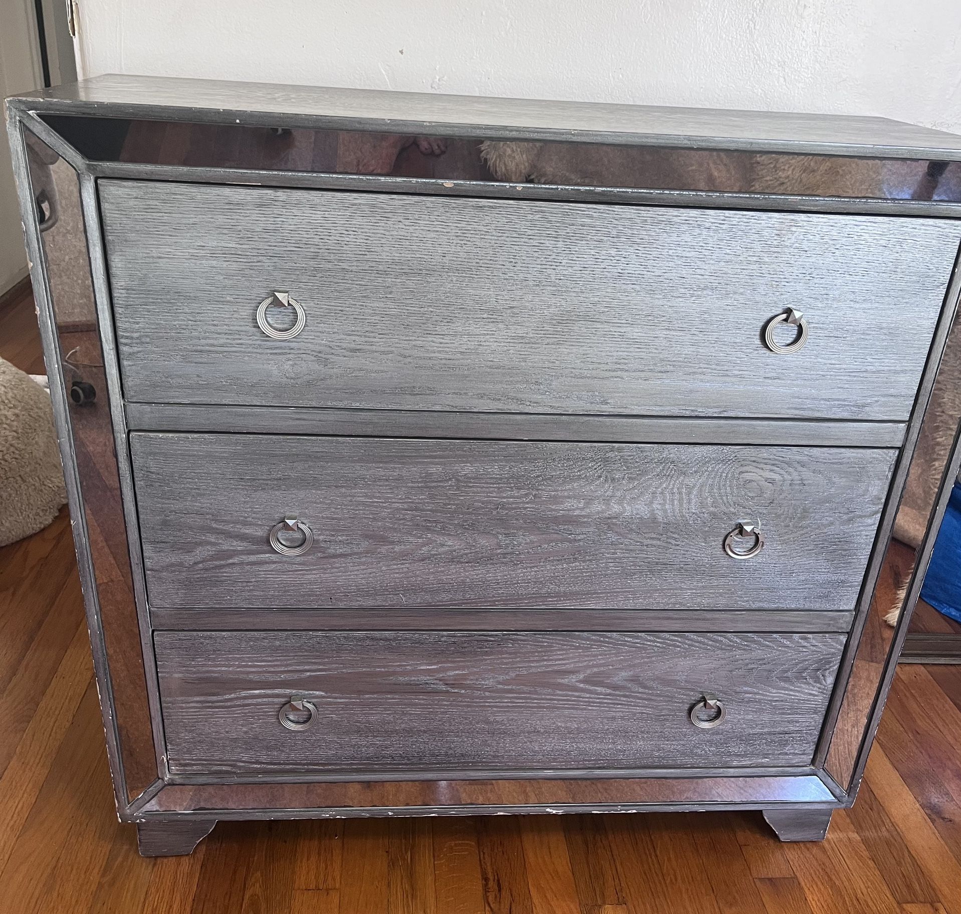 Mirrored Silver 3-Drawer Dresser Wayfair