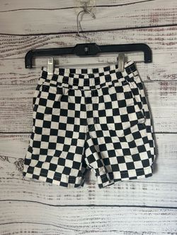 Boys black and white checkered vans shorts size 7