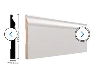 5 1/4 ×16ft baseboards mounding solid pine primed white