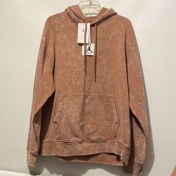 Jordan Flight Fleece Sweatshirt Washed Mens Large Mineral Clay Hoodie DR3087-215