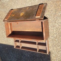 Handmade Old Wood Chest Hinged Box w/ Tray 