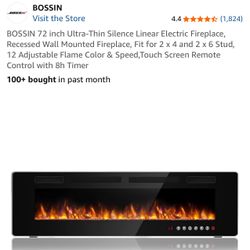 Electric Fireplace 72 Inch Brand New 