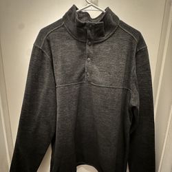 Tommy Bahama Large Pull Over Gray Fleece 1/4 Snap
