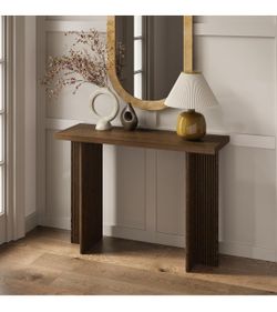 Dark Wood Console Table with Fluted Legs. Price is Firm.
