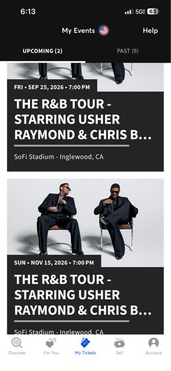 Usher and Chris brown at SoFi