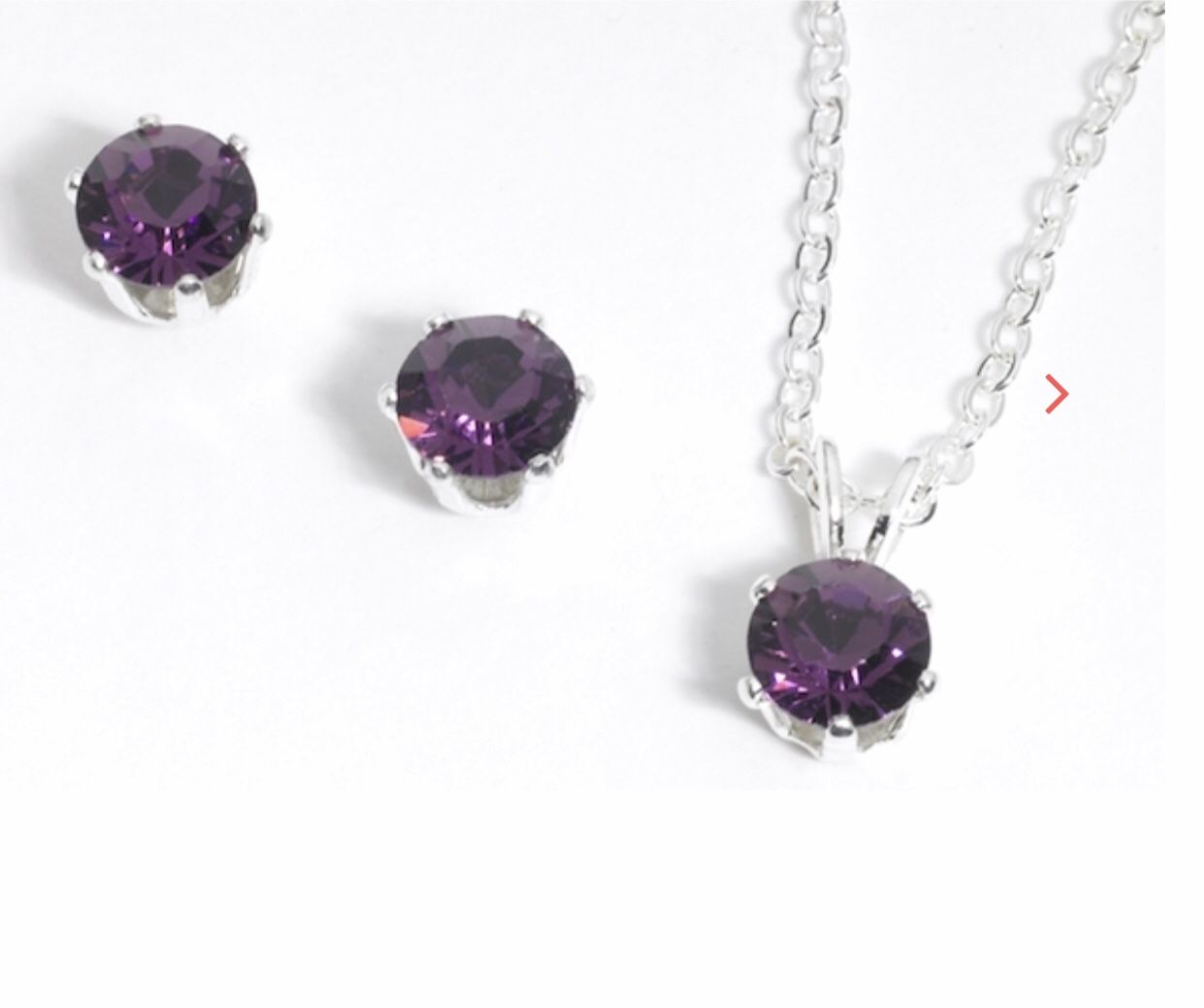 NEW Amethyst necklace + earrings set