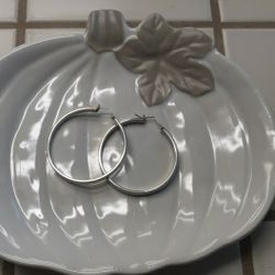 Large Sterling Silver Hoop Earrings 