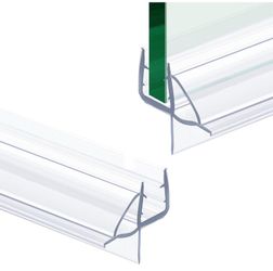 2 PCS Shower Door Bottom Seal, 5/16” X 36” Frameless Shower Glass Door Seal, Clear PVC Shower Door Sweep Stop Shower Leaks, Shower Seal for 5/16 Inch 