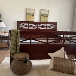 Gorgeous Mahogany Wood Bed-frame & Side tables