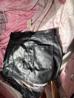 Guess Black Leather Mini Skirt
