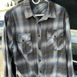 RVCA Long Sleeve Plaid Shirt, Men’s Xl (2 Shirt Bundle)