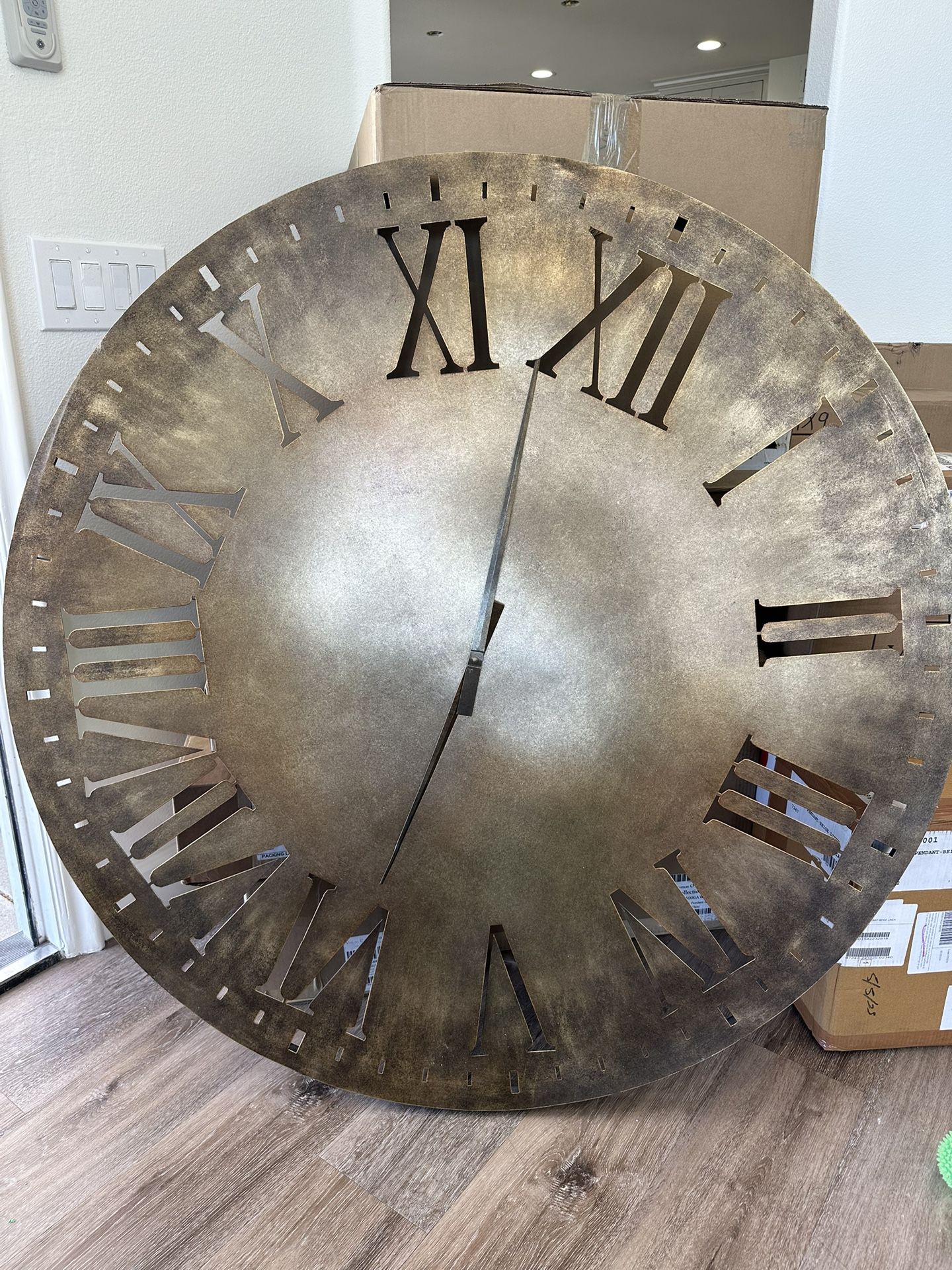 Large Brass Clock for Wall