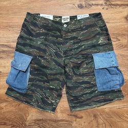 GALLERY DEPT. Tiger Camo Shorts Denim Cargo Pockets Men’s Size 36