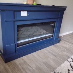 Navy Blue Electric Fireplace 