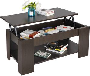 Lift Top Coffee Table with Hidden Compartment and Storage Shelves Modern Furniture for Home, Living Room, Décor