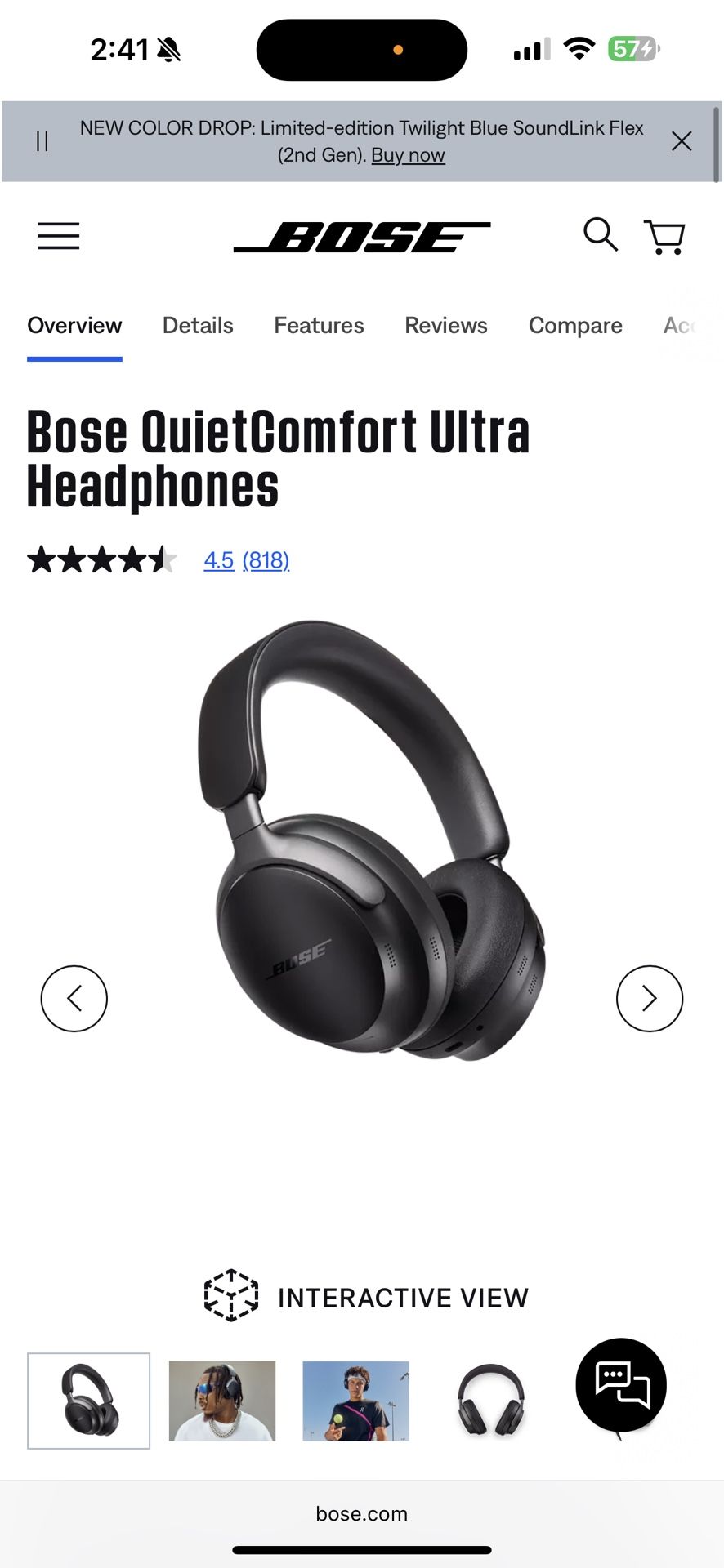 Bose Quiet comfort Ultra Headphones