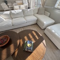 Interior Define James 4-Seat Chaise Sectional and Ottoman with Storage 