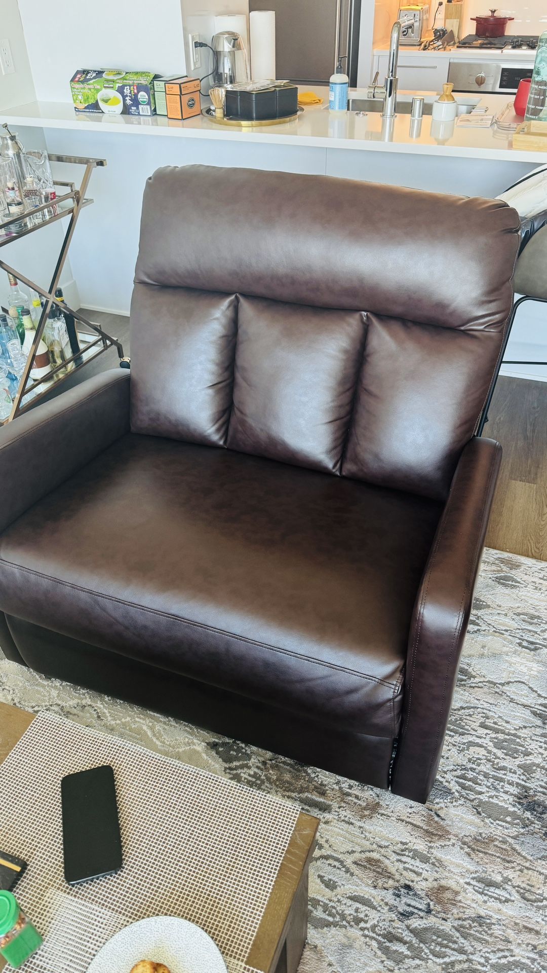 Super comfy recliner vegan leather oversized sofa chair