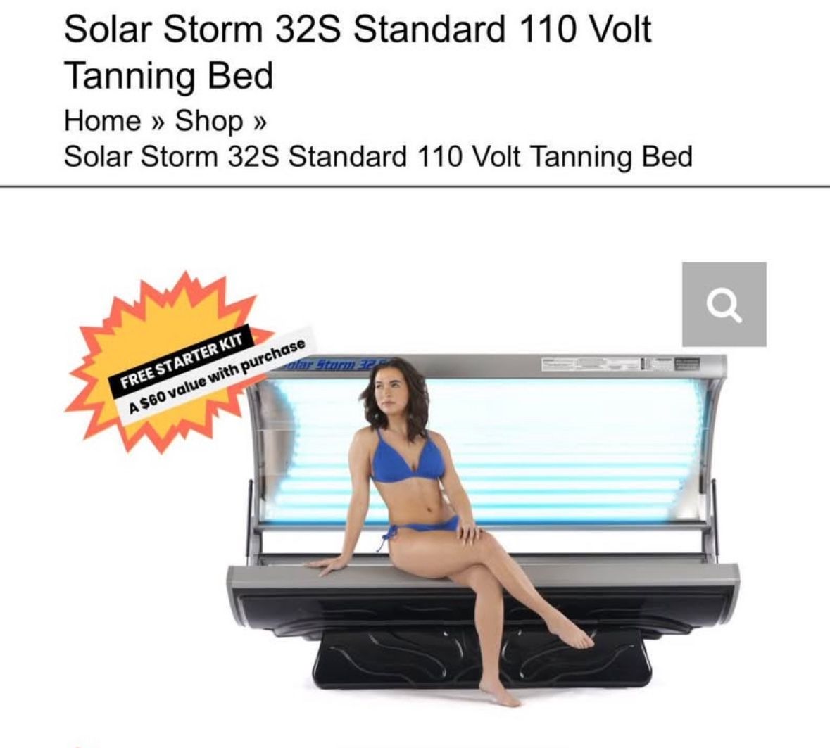 Solar Storm 325 Tanning Bed 110v