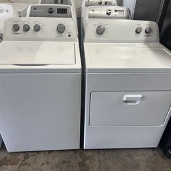 2 YEAR OLD WHIRLPOOL SET WITH ELECTRIC DRYER WASHER= 3.9 Cu. Ft. Top Load Washer With Soaking Cycles, 12 Cycles DRYER= 7.0 Cu. Ft. Top Load Electric D