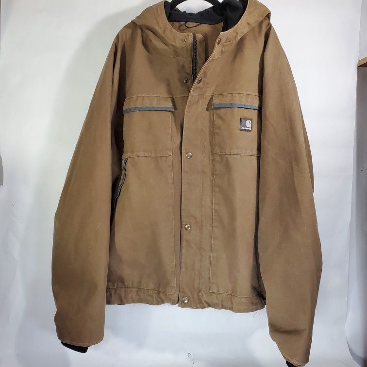 Carhartt Men's XXL Tall 2XLT Hoodie Jacket Hooded Snap Button Zipper