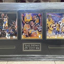 Magic Johnson Signed Framed Plaque