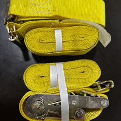 2pk Track Ratchet Tie Down Straps 15 feet Truck Trailer Enclosed Cargo    Fe8)