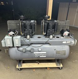 Air wCompressor, 10hp (5hp x 2), 230v Single Phase, 120 Gallonp