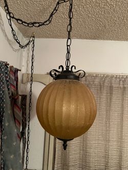 Vintage MCM hanging swag lamp